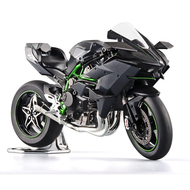 Huayi 1:12 Kawasaki Motorcycle Model Dukadi Alloy Motorcycle Model Children Sliding With Sound And Light - Image 2